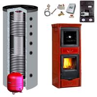Kaminofen wasserführend TermoNicoletta Forno DSA EVO Bordeaux 13,5 kW + Hygienespeicher